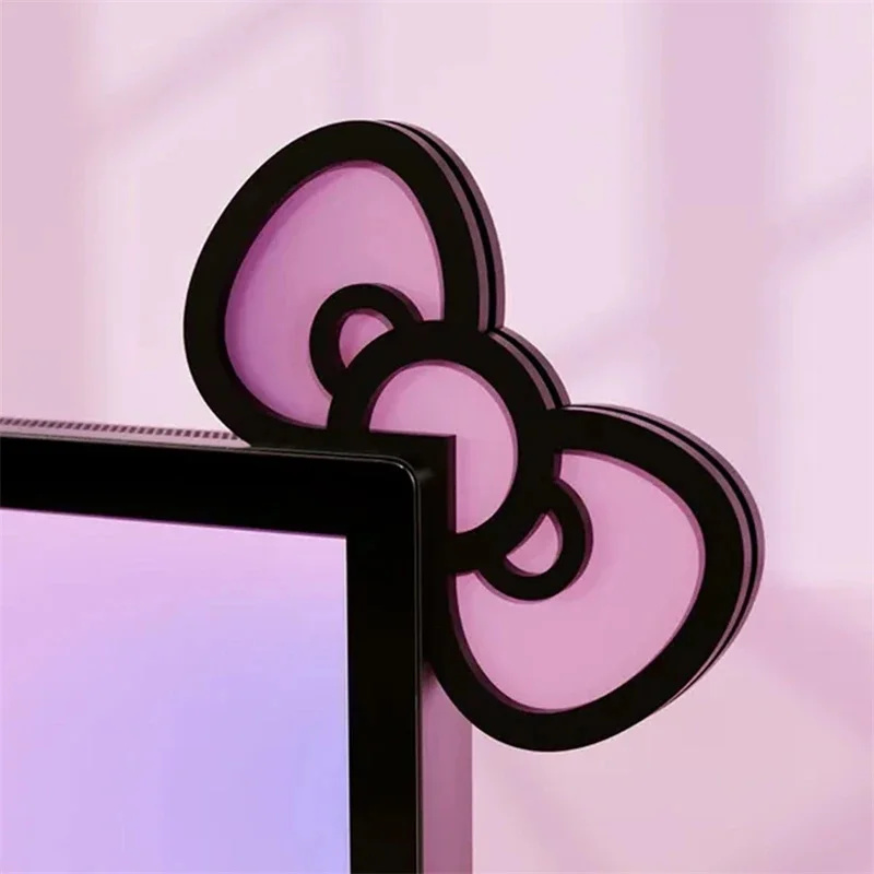 Gaming Accessories Monitor - Kawaii Pink Acrylic Bow Monitor Decor