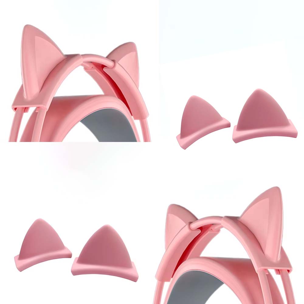 Gaming Accessories Girly - Pink Silicone Cat Ears Pendant for