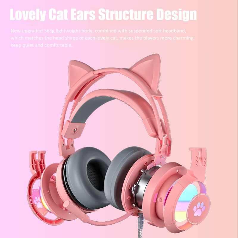 Cute Cat Ear Gaming Headphones - Gaming Accessories Monitor review and price