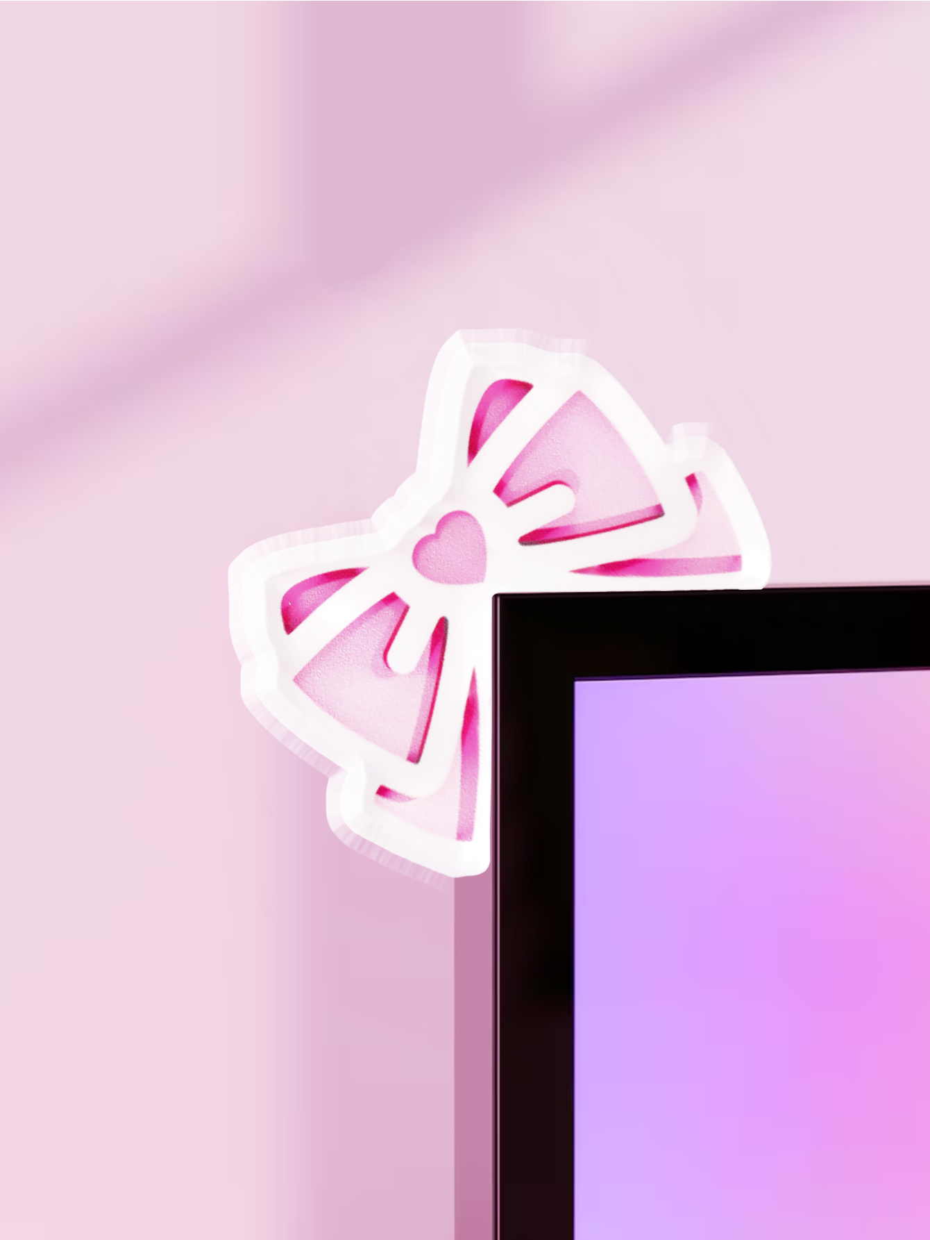 Kawaii Bow Monitor Decor Pink  - Gaming Accessories Monitor review and price